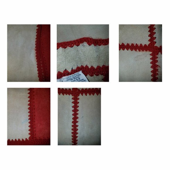 Vtg 70s Two Tone Suede Leather Patchwork Skirt Vest Set 5/6 - Picture 11 of 11